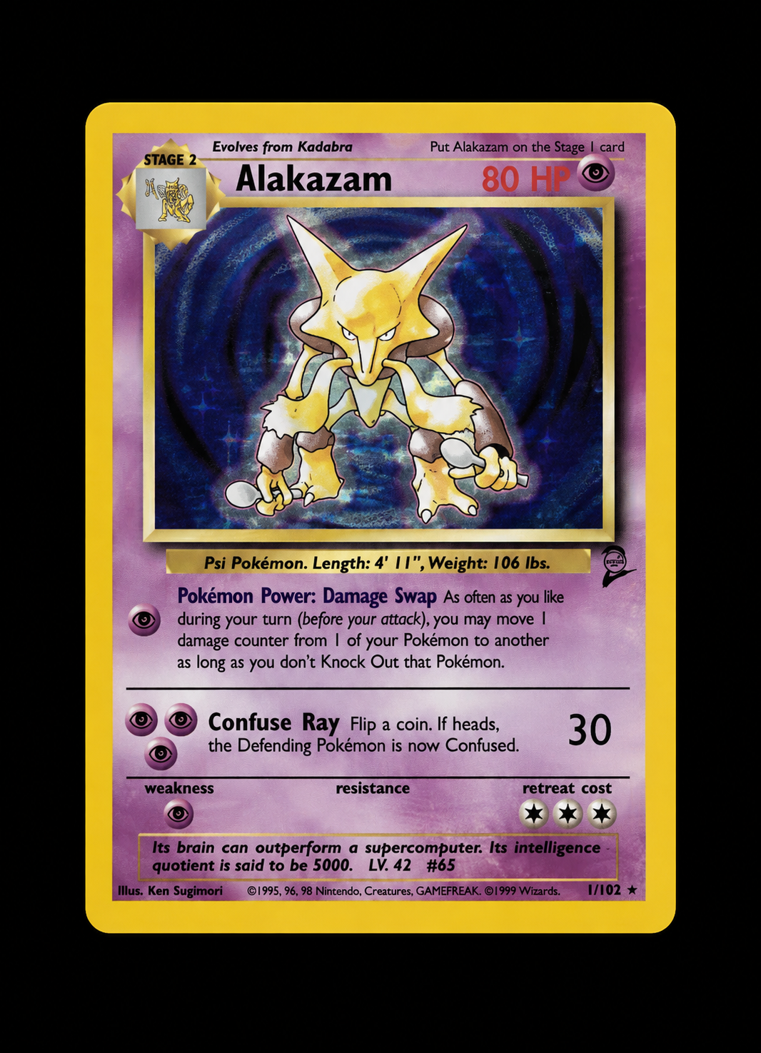 Alakazam Base Set Pokemon card